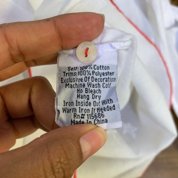 *3 J Workshop White Button Down Embroidered Large - Picture 5 of 5